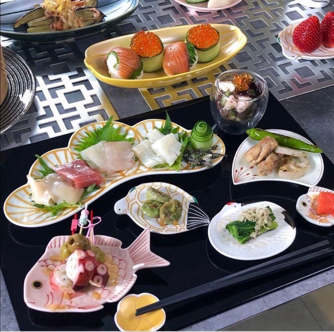 有田焼　幸楽窯　松葉形前菜皿　銘々皿　箸置き　1組限定セット