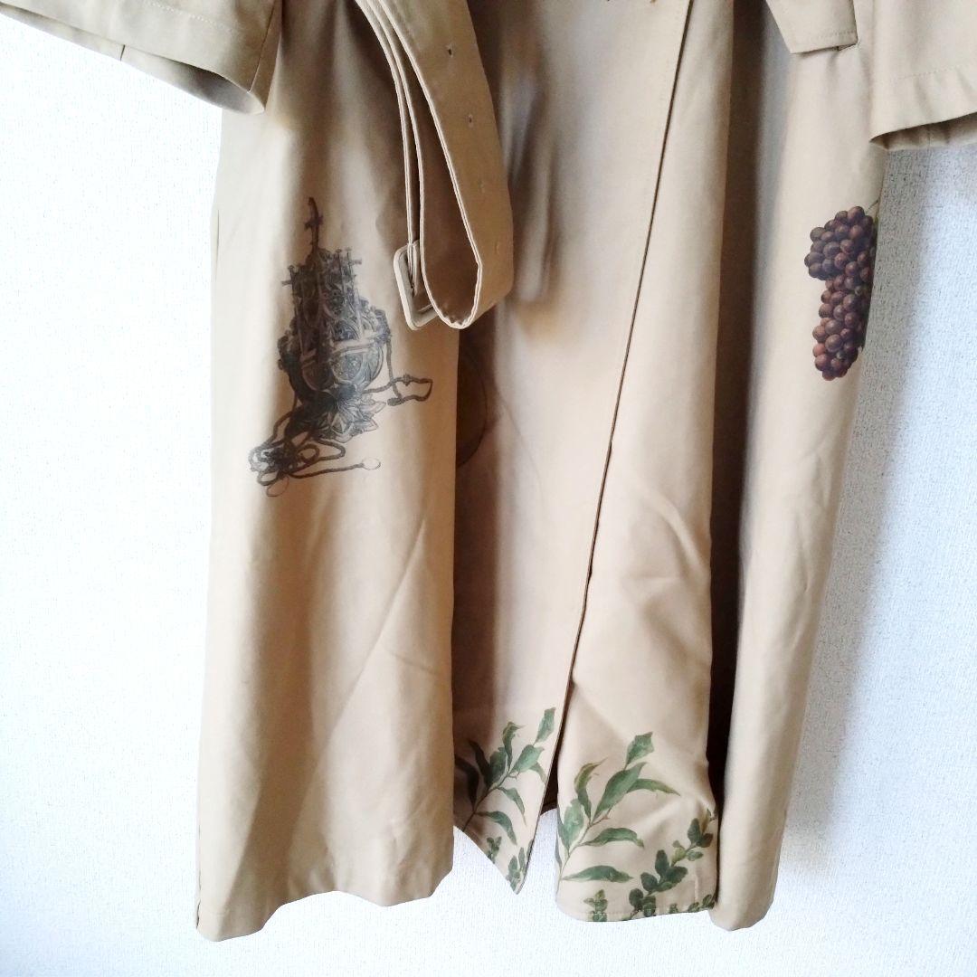 ameri vintage ボタニカルフルーツ柄トレンチコート アメリ Мサイズ
