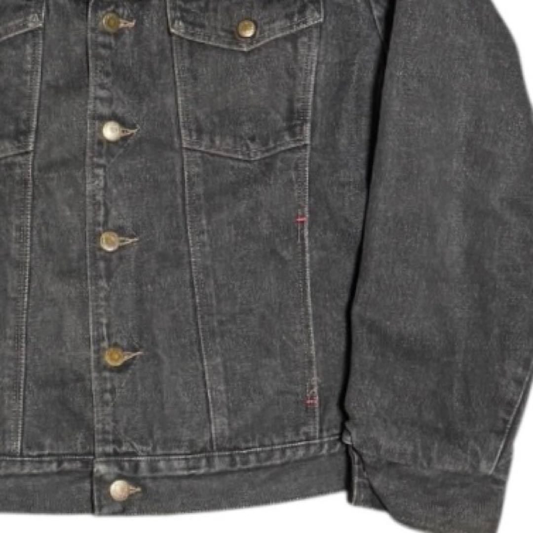 Wrangler 先染め ブラックデニム トラッカージャケット 裏地ネル M 黒
