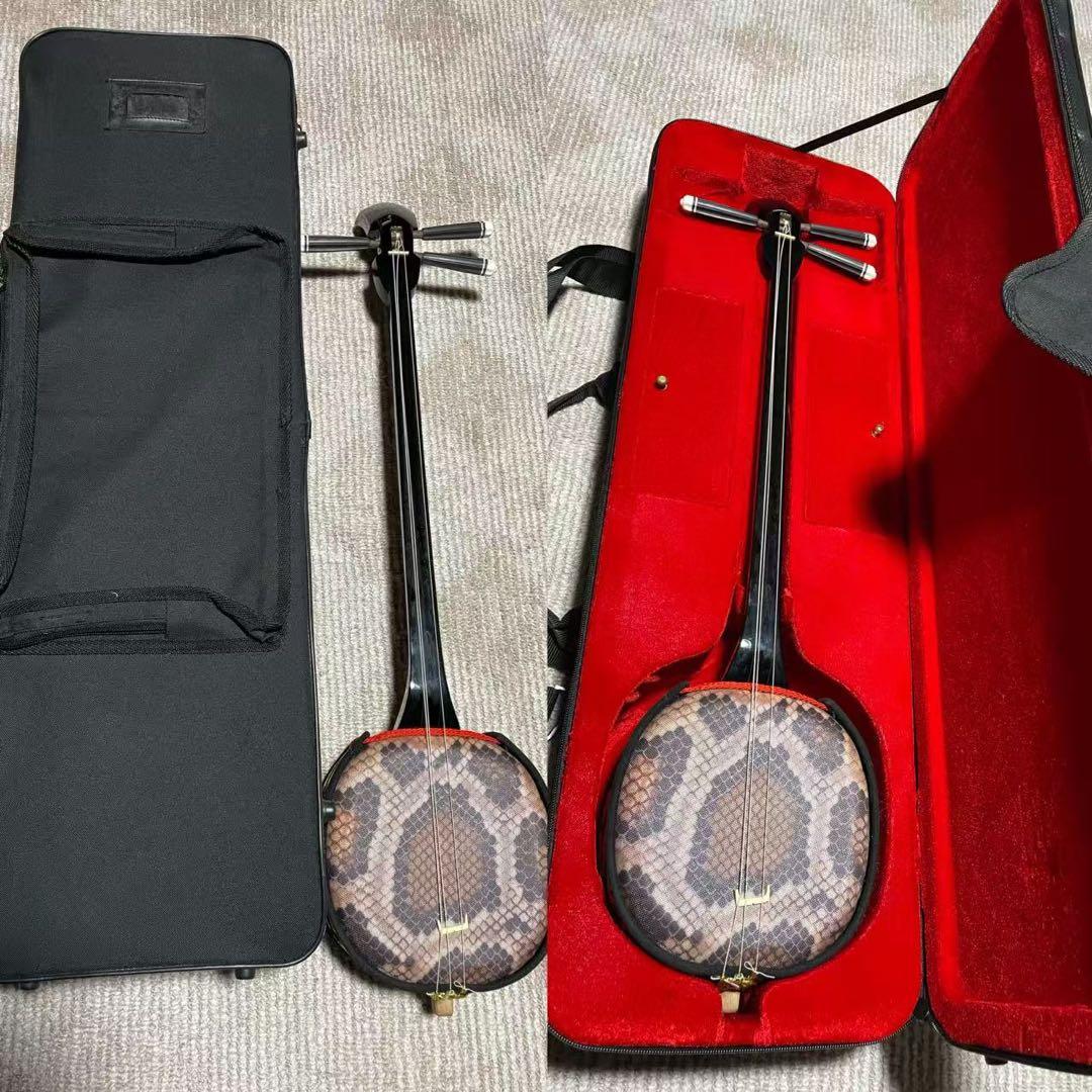 中古品 沖縄三線 弦楽器 和楽器 ケース付き