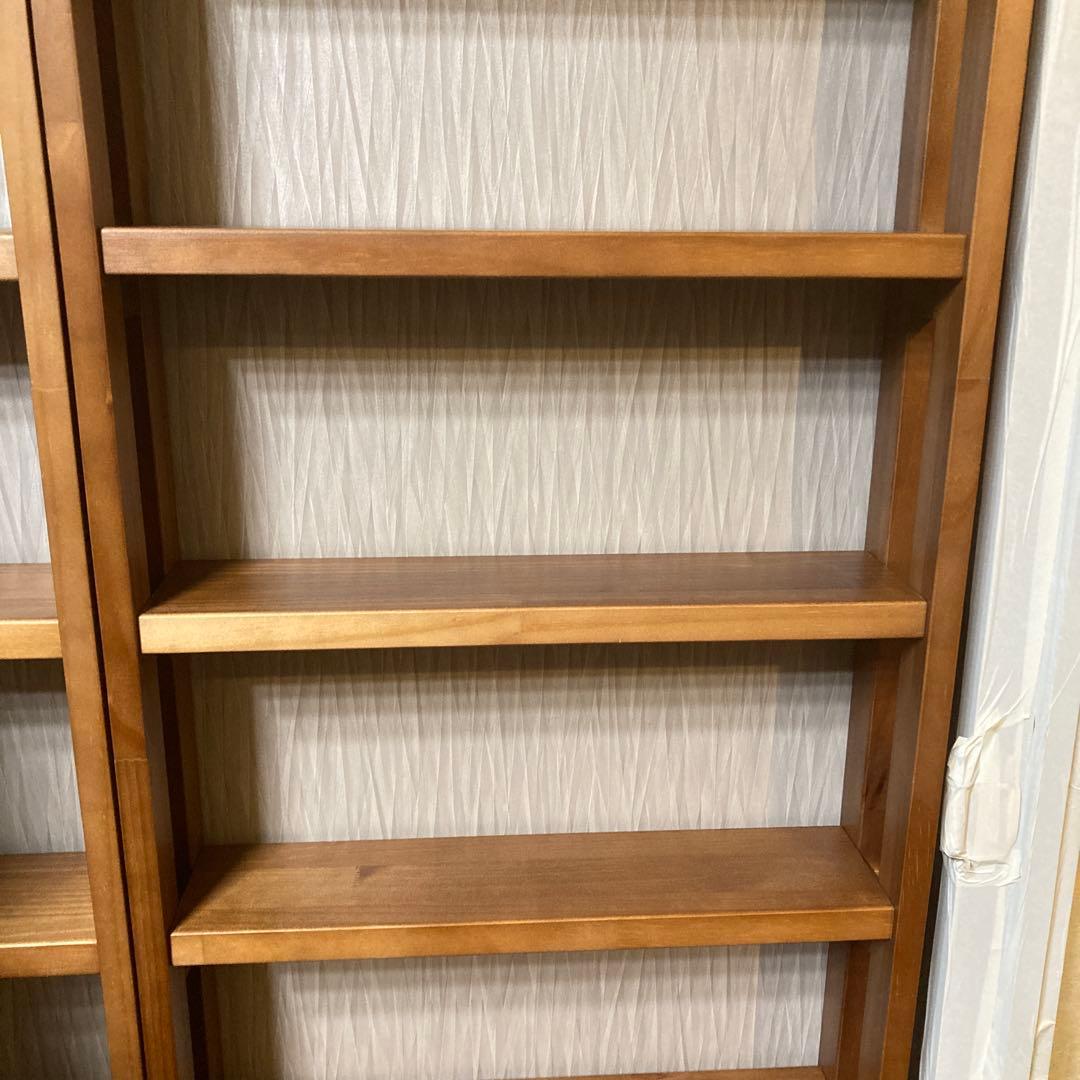 ベルメゾン 突っ張らずに取り付けられる薄型ラック 本棚 幅50 ダークブラウン