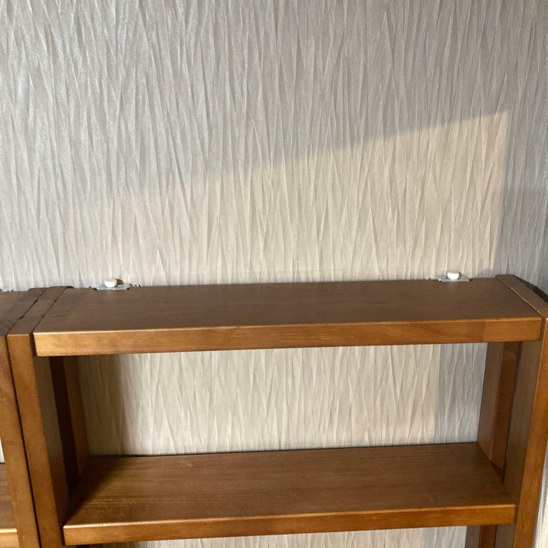 ベルメゾン 突っ張らずに取り付けられる薄型ラック 本棚 幅50 ダークブラウン