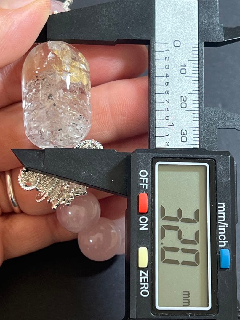 オイルイン水入水晶とローズクォーツのブレスレット