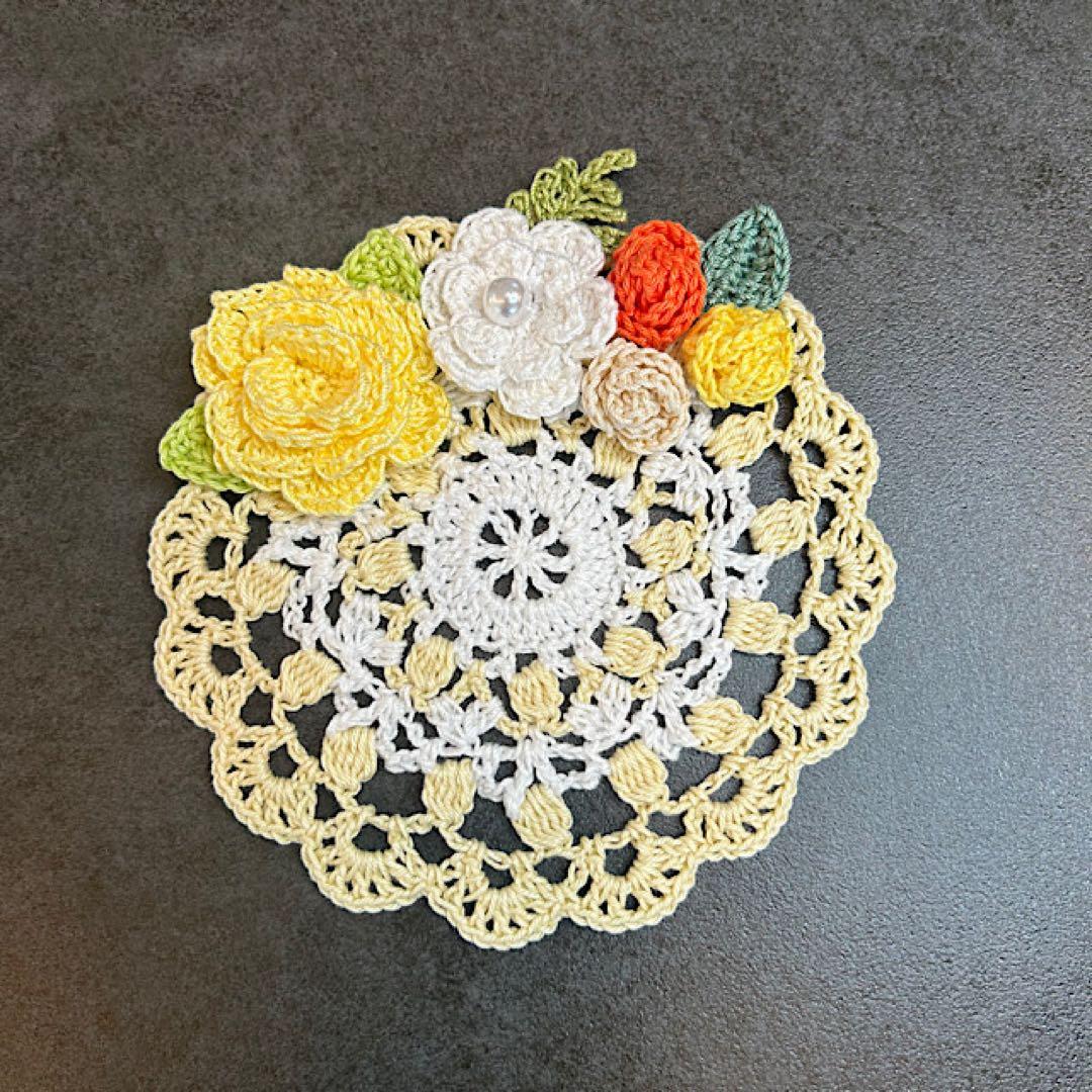 さばねこ＊ハンドメイド＊レース編み＊ドイリー＊コースター