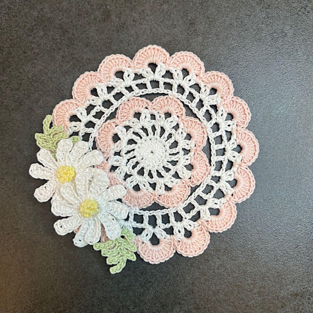 さばねこ＊ハンドメイド＊レース編み＊ドイリー＊コースター