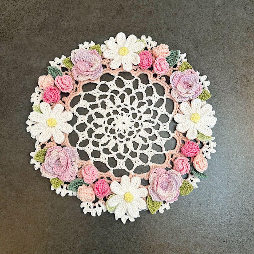 さばねこ＊ハンドメイド＊レース編み＊ドイリー＊コースター