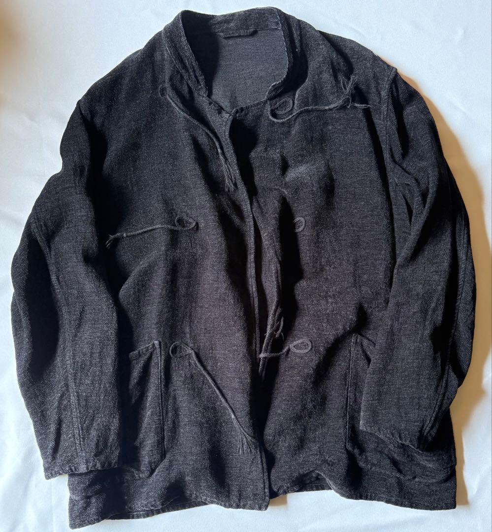 comoli 20ss リネンモール スタンドカラー ジャケット ネイビー 2