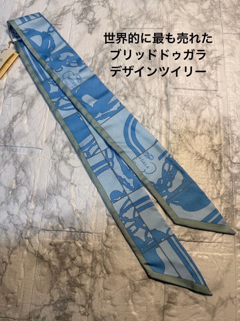 未使用タグ付✨エルメス　ツイリー　ブリッドドゥガラ　レアカラー