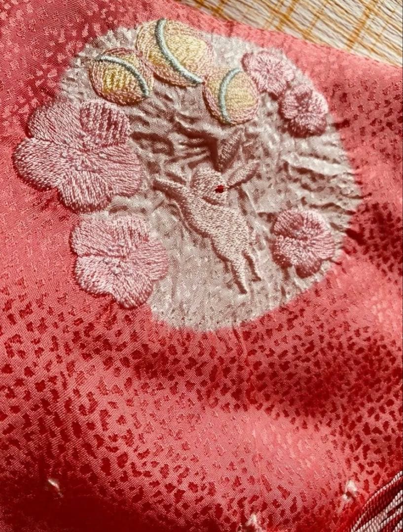 七五三　五歳から七歳の女の子のお支度　正絹の振り袖コーディネート　牡丹梅菊鴛鴦