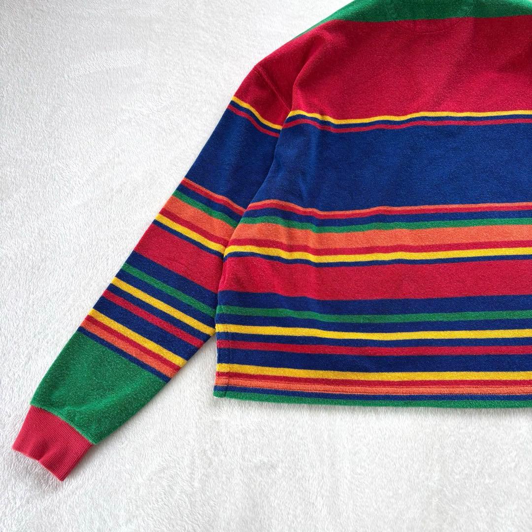 美品 ポロ ラルフローレン マルチカラー パイル ポニー刺繍 ラガー