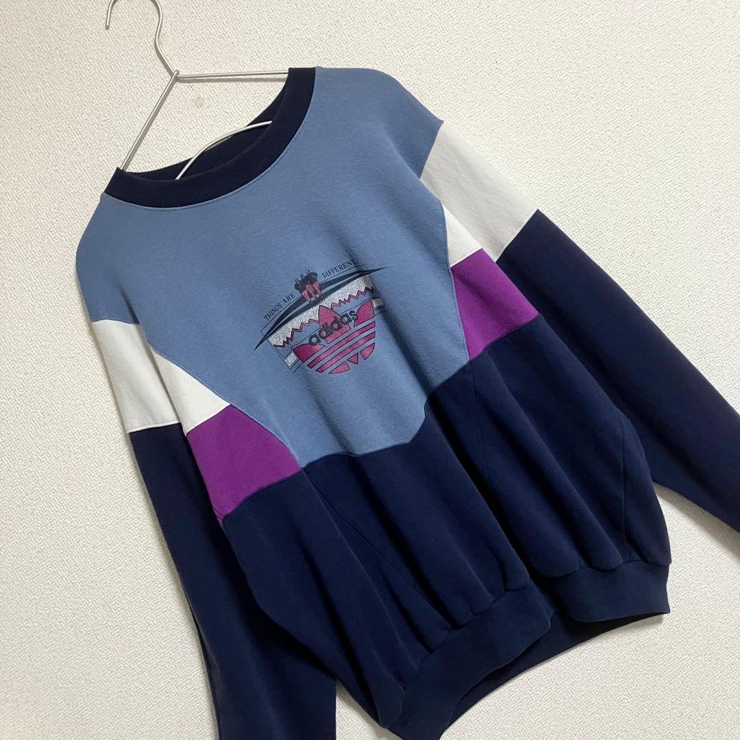 90's old adidas 常田大希着用 マルチカラー スウェット 古着