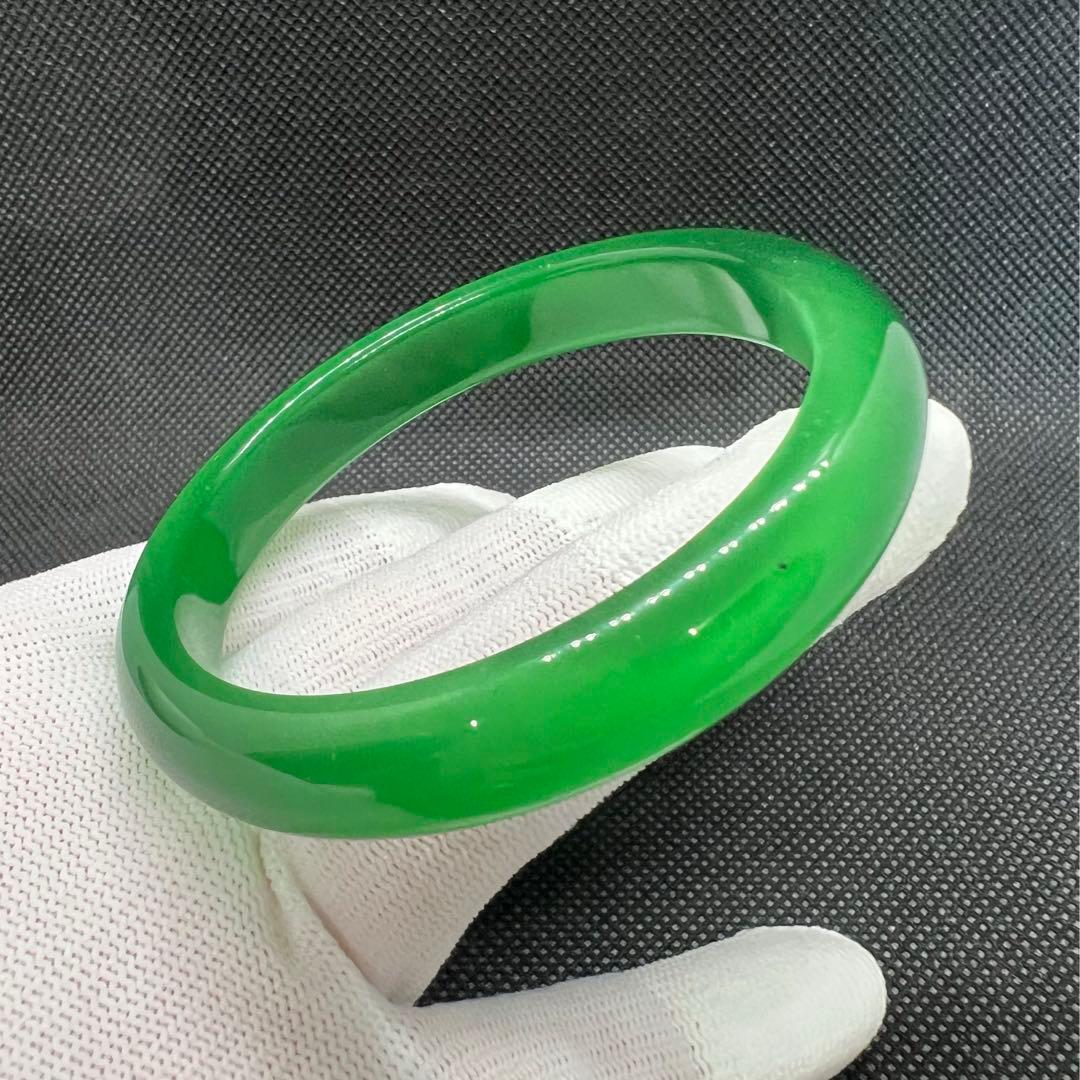 天然高氷種水緑翡翠キャツアイのパワーストーンバングル　番号AB940