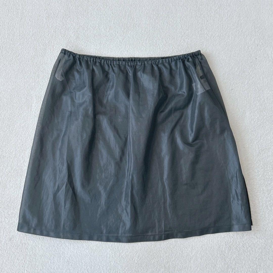 美品✨レオナール　ニットワンピース　ロング　ペチコート付　トリム　花柄　40