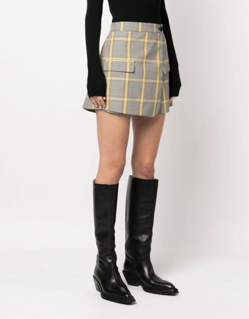 MSGM 38サイズ　スコート　イエロー　グレー