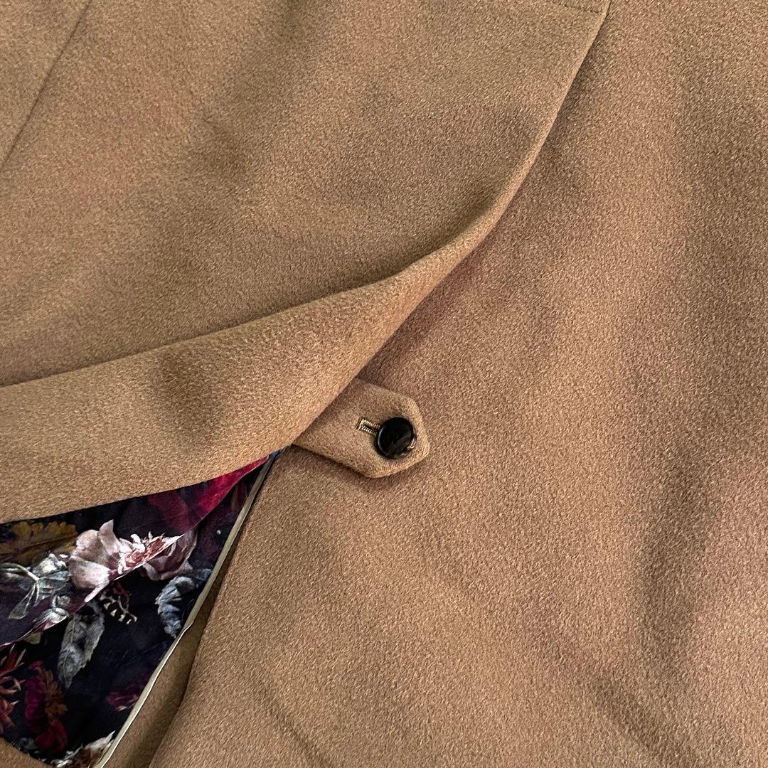 極美品 ポールスミス チェスターコート 薔薇柄 キャメル XL相当 メンズ