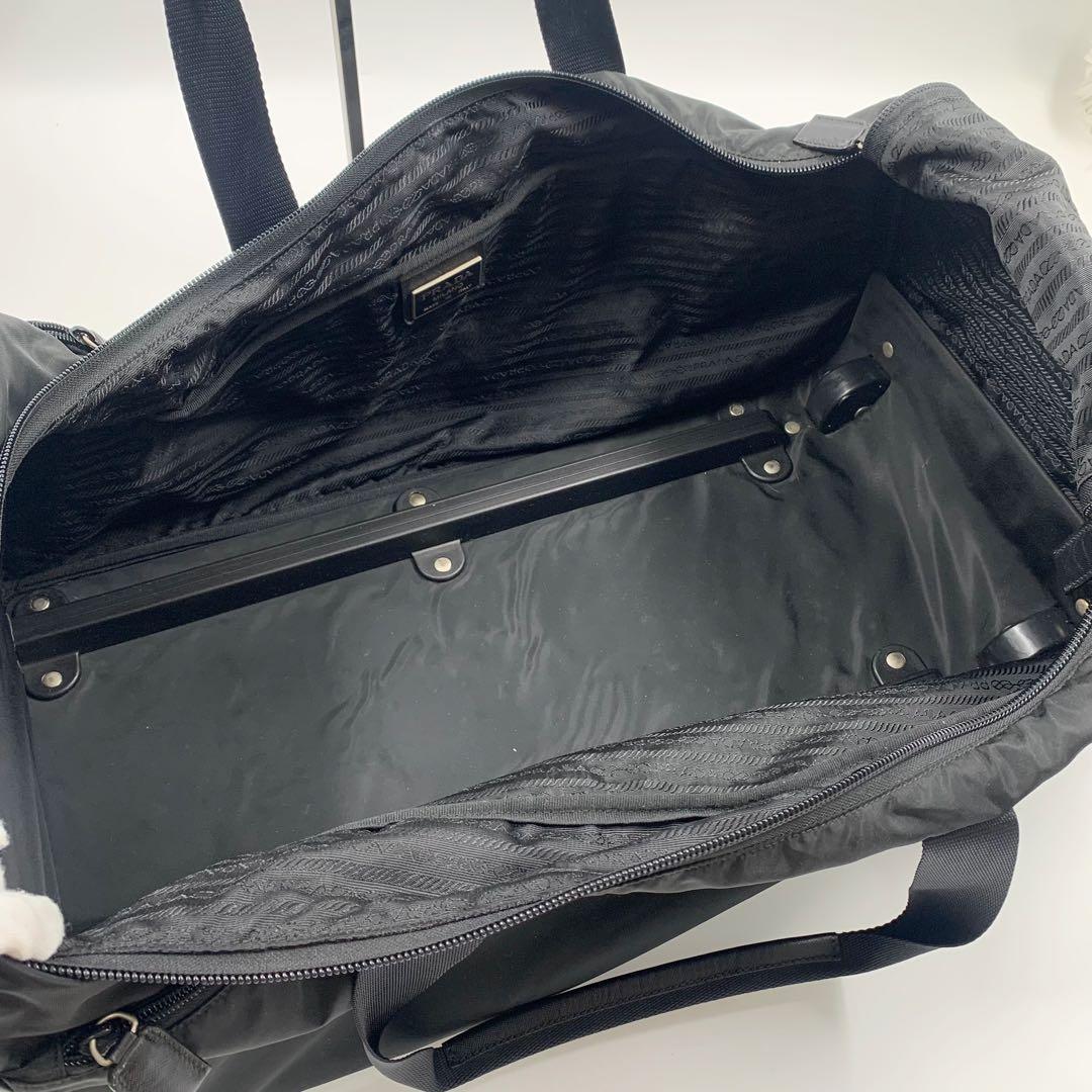 【✨美品✨】プラダ 三角ロゴ ナイロン キャリーバッグ ボストンバッグ ブラック
