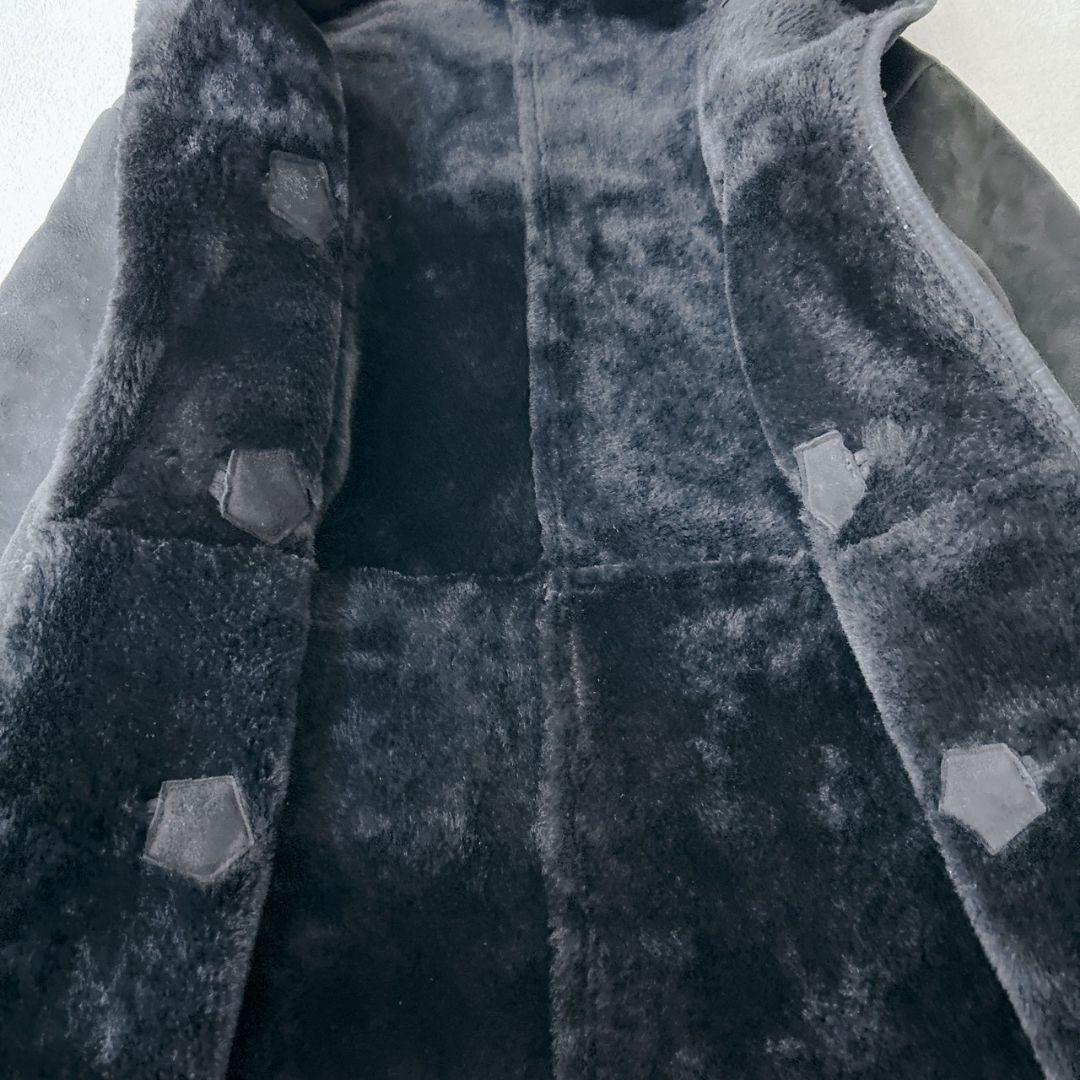 ロンハーマン ムートン ダッフルコート 羊革 ブラック フード付き ボア