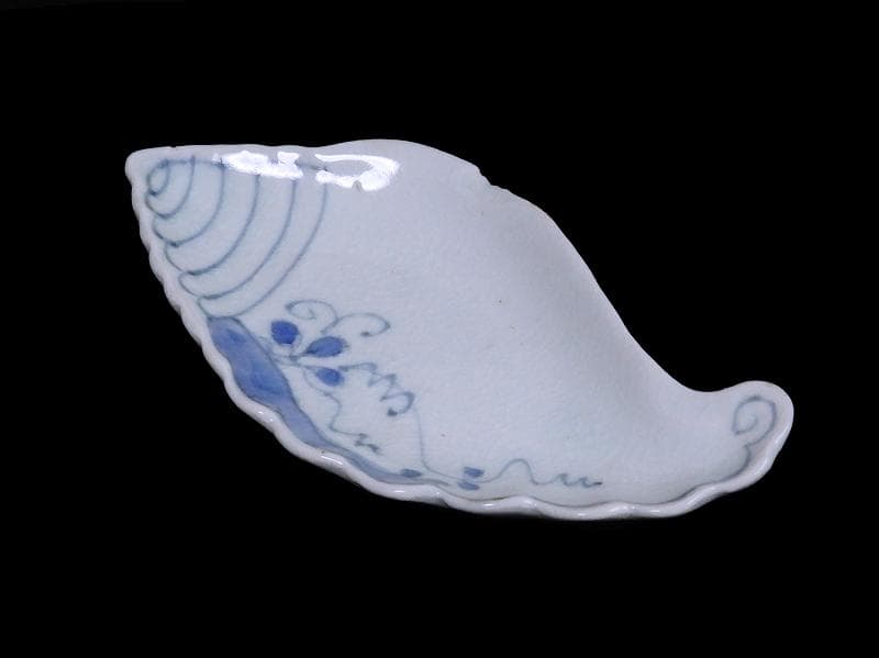 古伊万里 染付 草花紋の図 巻貝型変形皿 D852AS-fbpv - メルカリ