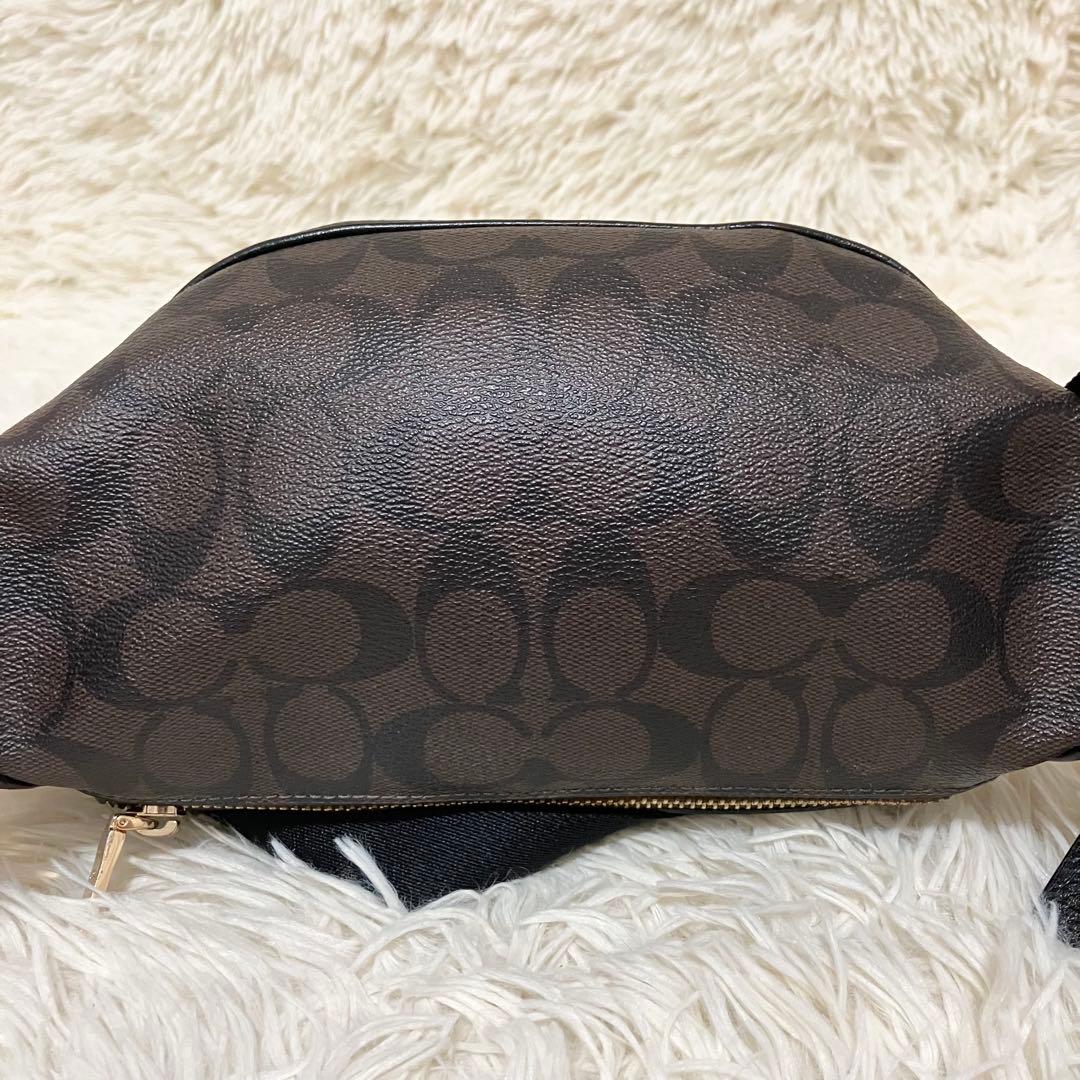 COACH＊ ウエストバッグ レザー シグネチャーブラウン
