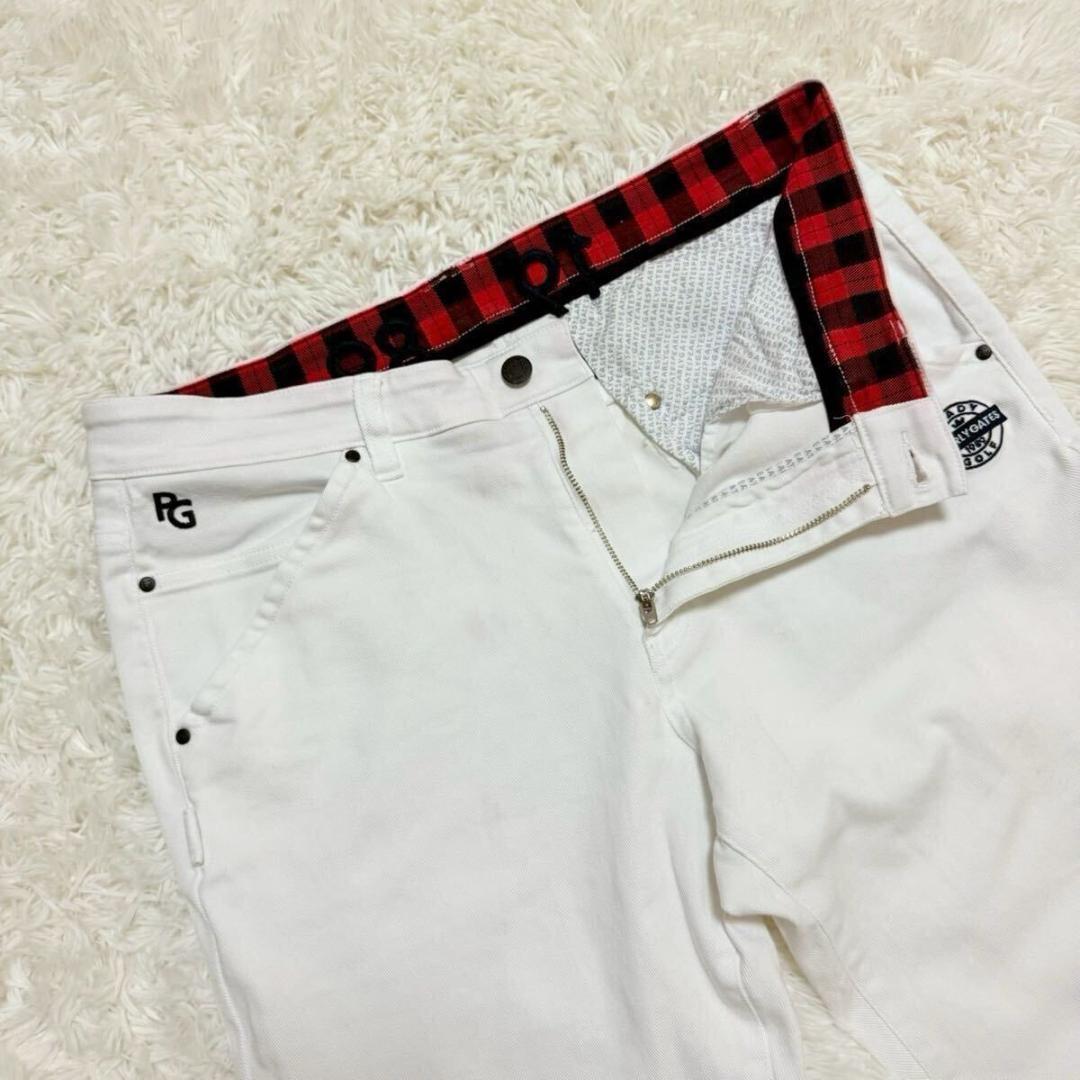 脅威のXXL/21年 パーリーゲイツ パンツ ゴルフウェア チェック エンブレム