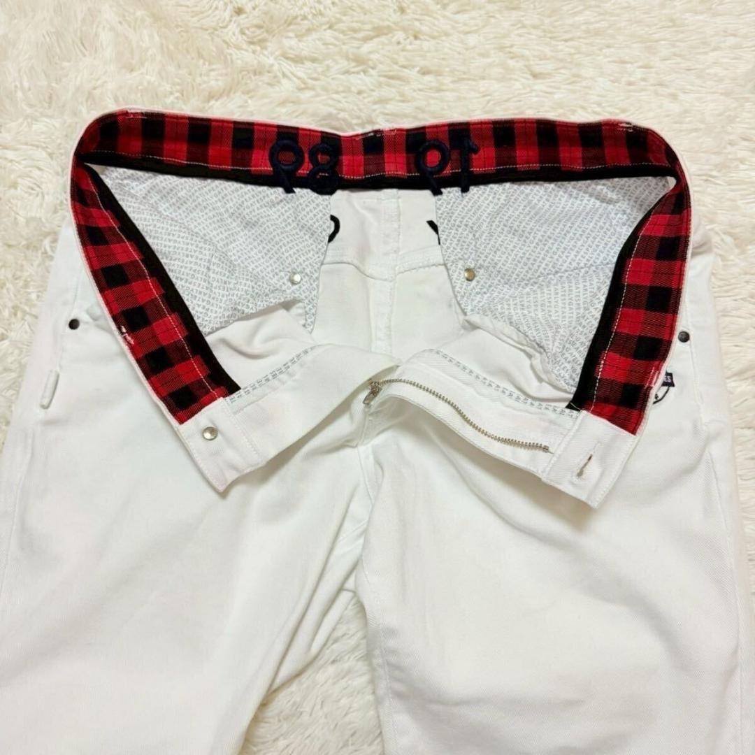 脅威のXXL/21年 パーリーゲイツ パンツ ゴルフウェア チェック エンブレム