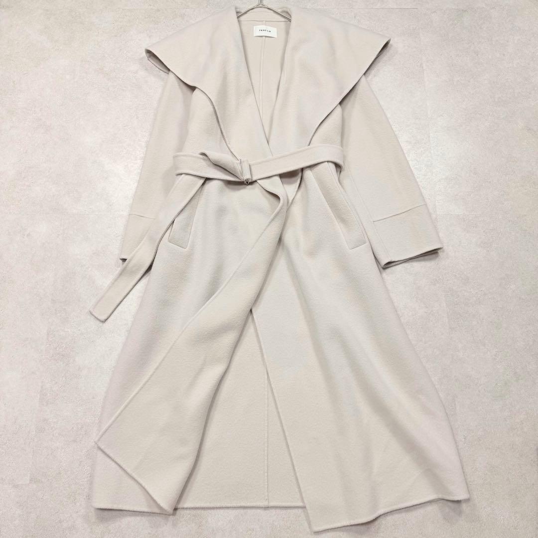 極美品/現行♡フレイアイディー ビッグカラーリバーロングコート 女優