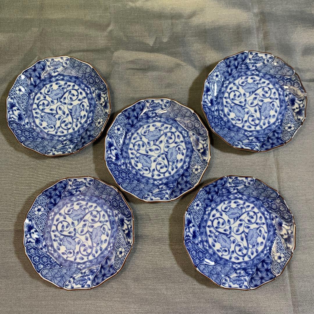 龍峰 ねじり祥瑞碗皿揃 三洋陶器 カップ＆ソーサー 染付 草花 龍峰窯