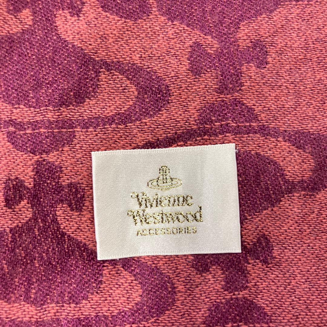 vivienne westwood オーブ総柄　ストール　薄手マフラー　ピンク