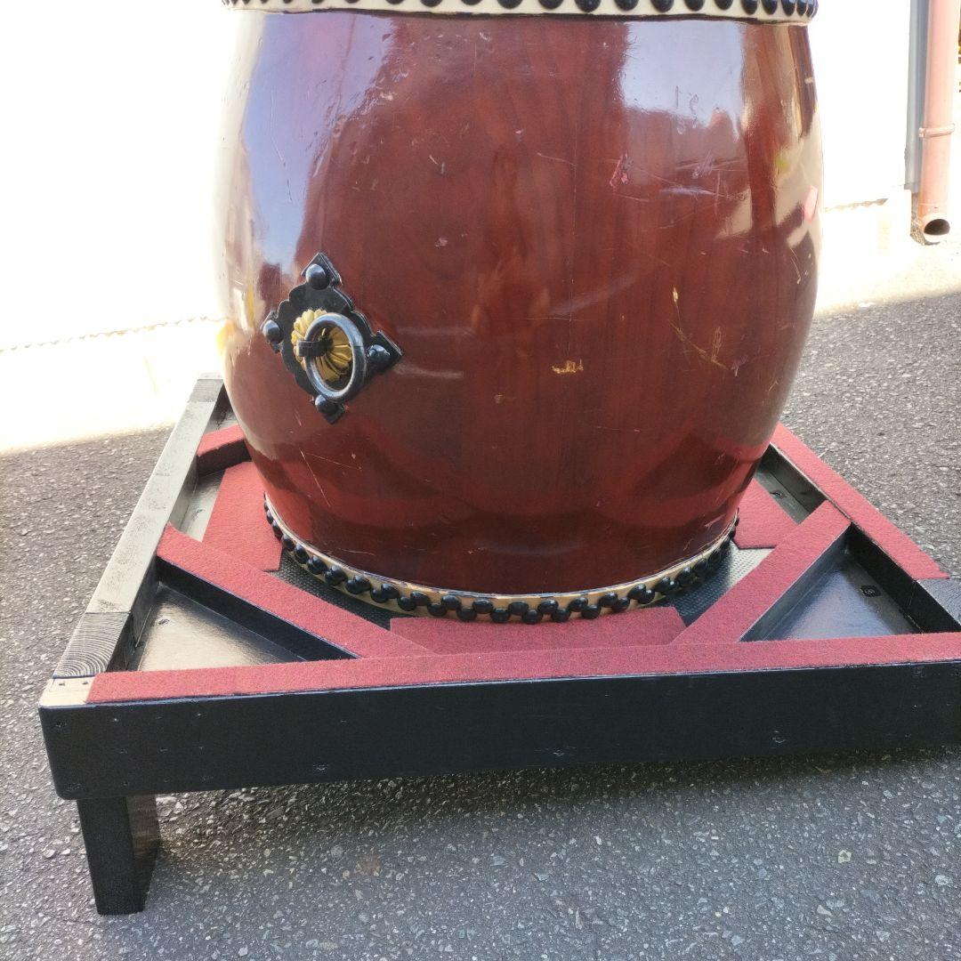 長胴太鼓　桶胴太鼓　平打ち　立奏台　中古品