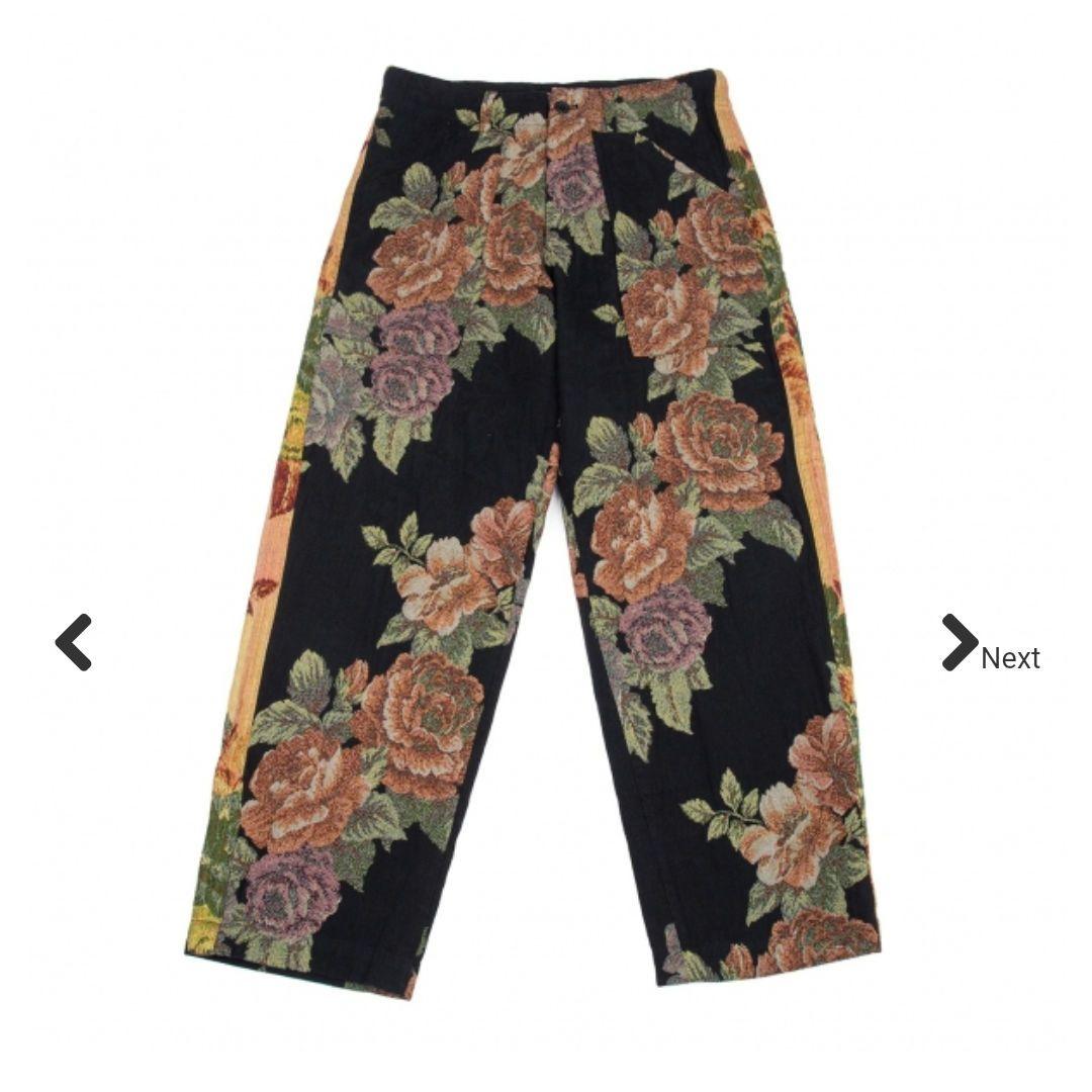 Y's 14aw ゴブラン織り 花柄スラックス
