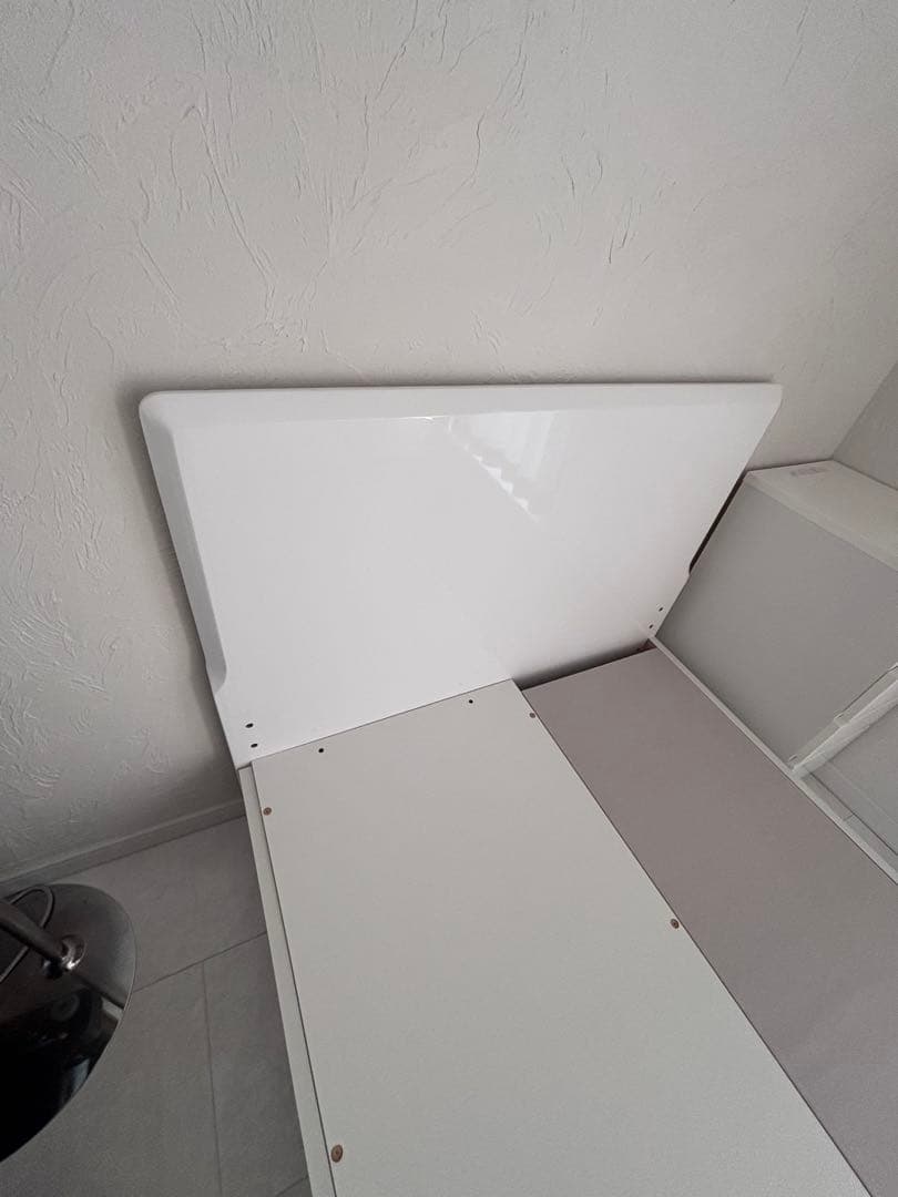 シングルベッドフレーム ホワイト 引き出し付き