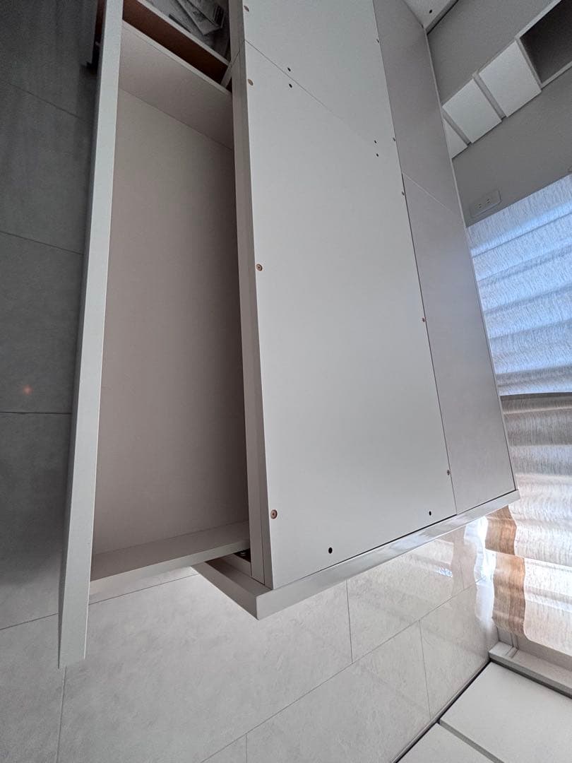 シングルベッドフレーム ホワイト 引き出し付き