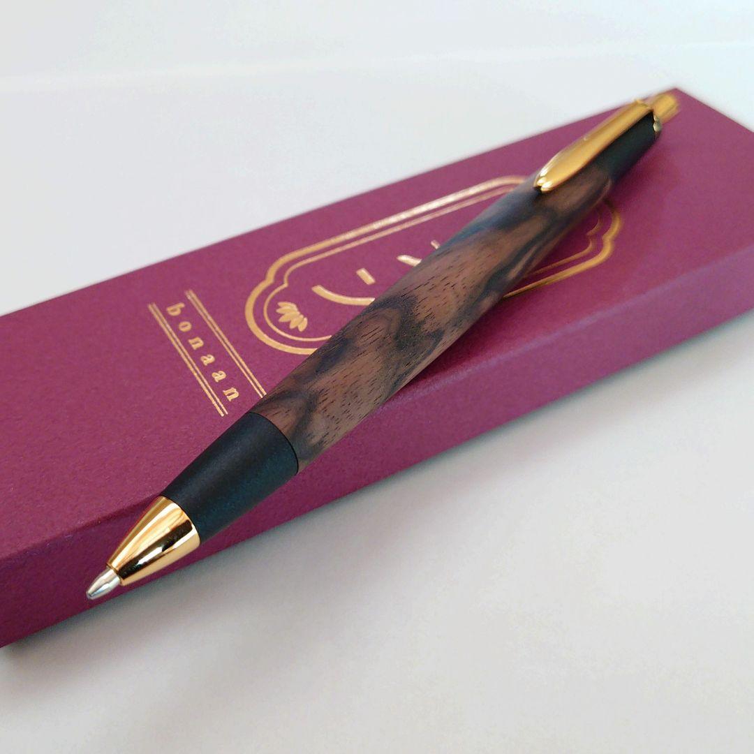 新品・未使用】ボナンペン シャープペンシル（超特上黒柿孔雀杢／真鍮