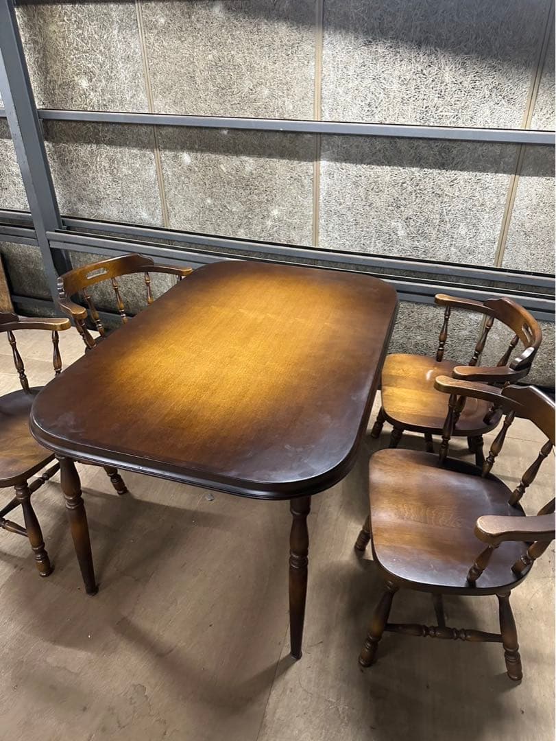 ④ 【飛騨産業 キツツキ】 ウィンザーチェア ダイニング 昭和レトロ 椅子