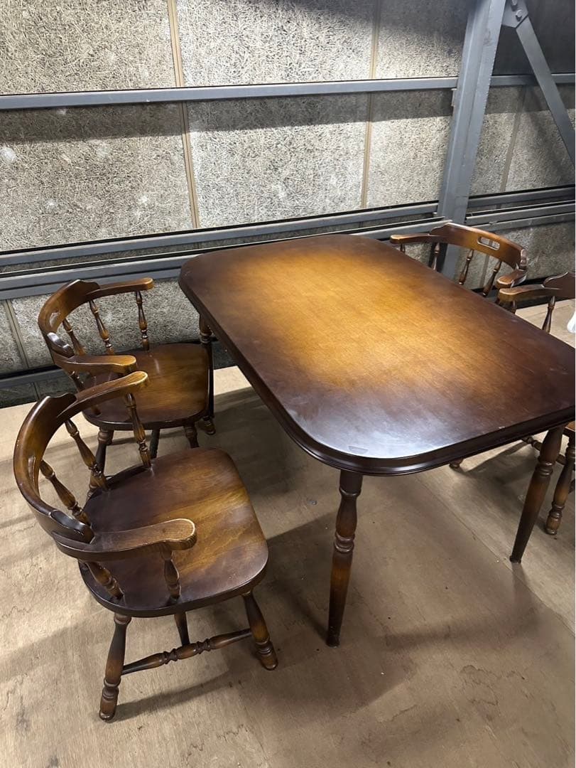 ④ 【飛騨産業 キツツキ】 ウィンザーチェア ダイニング 昭和レトロ 椅子