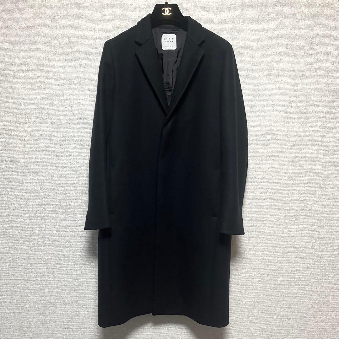 ✨美品✨UNITED TOKYO 超撥水スーパー140S チェスターコート　黒