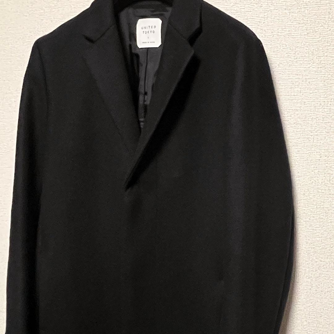 ✨美品✨UNITED TOKYO 超撥水スーパー140S チェスターコート　黒