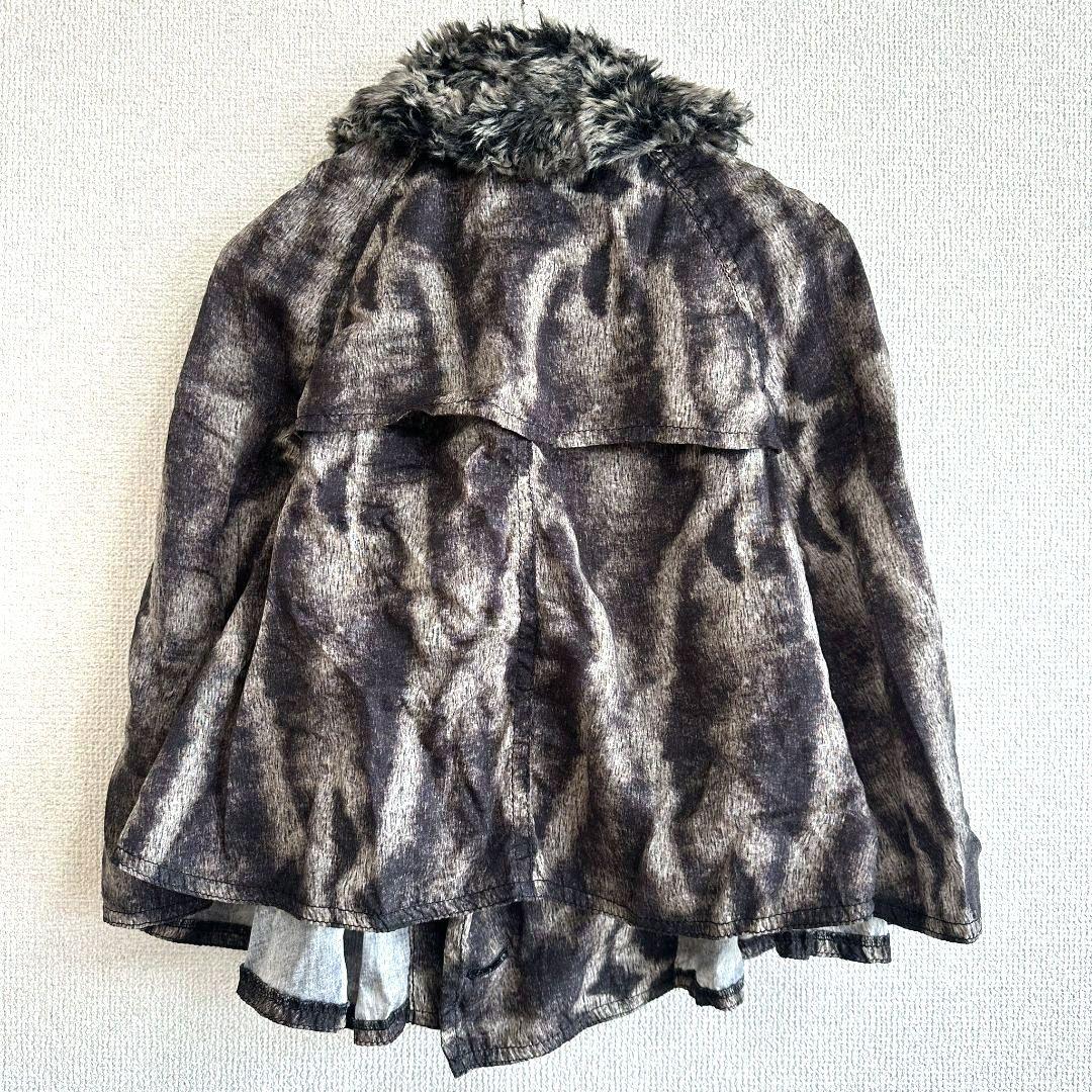 美品】コムデギャルソン ファー ヒョウ柄 ポンチョ ジャケット XS