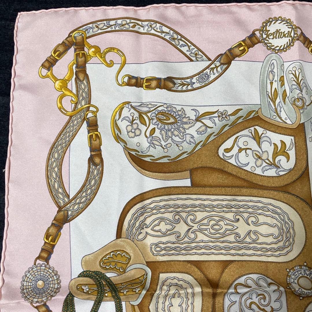 HERMES カレ40 Festival 祭典 スカーフ ピンク シルク - メルカリ
