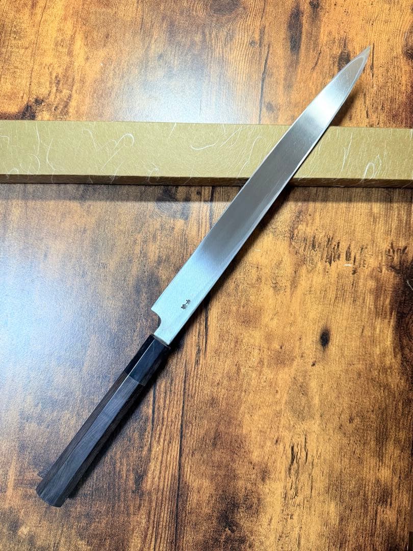 【堺打刃物】フグ引　包丁　青鋼　尺　黒檀水牛八角柄 包丁