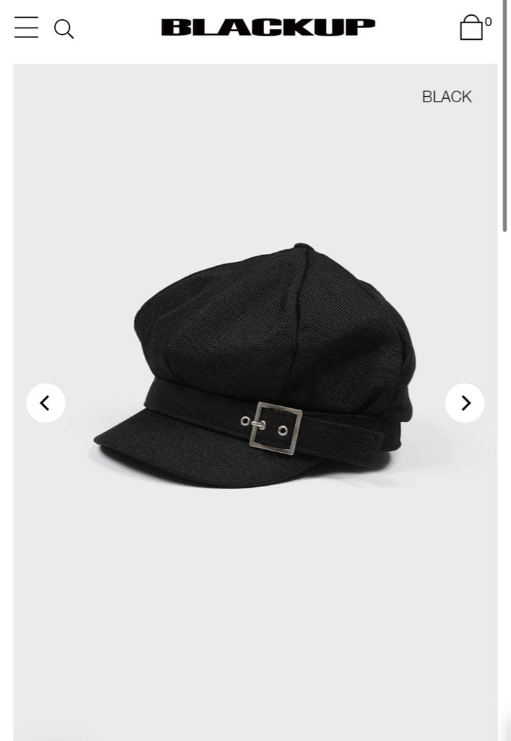 BLACKUP ベルト付き キャスケット 黒 y2k - メルカリ