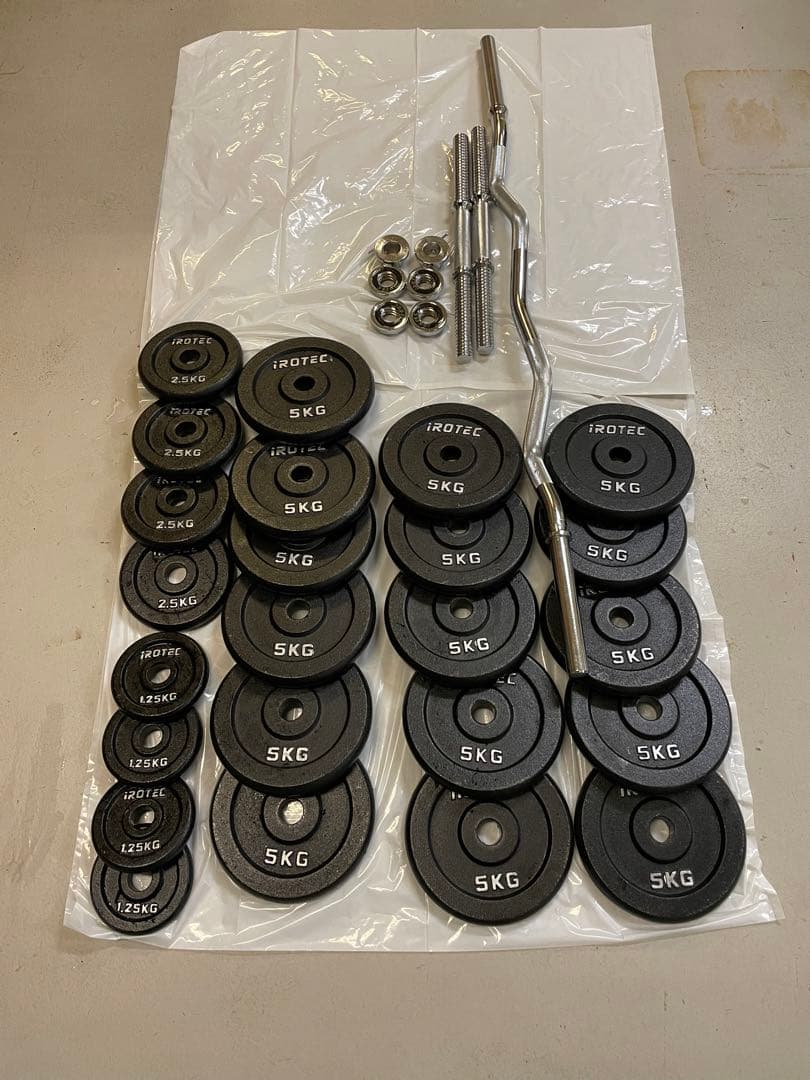 引取りのみiROTEC ダンベル Ezバー ウエイトセット 直接引取のみ