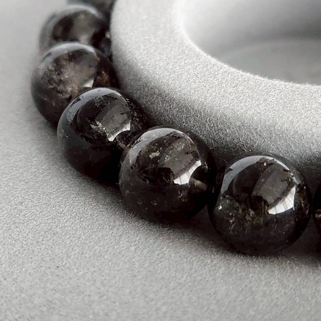 お正月SALE〜☆天然石☆ ブラック ルチルクォーツ　11mm 高品質　鑑別