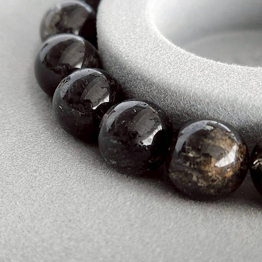 お正月SALE〜☆天然石☆ ブラック ルチルクォーツ　11mm 高品質　鑑別