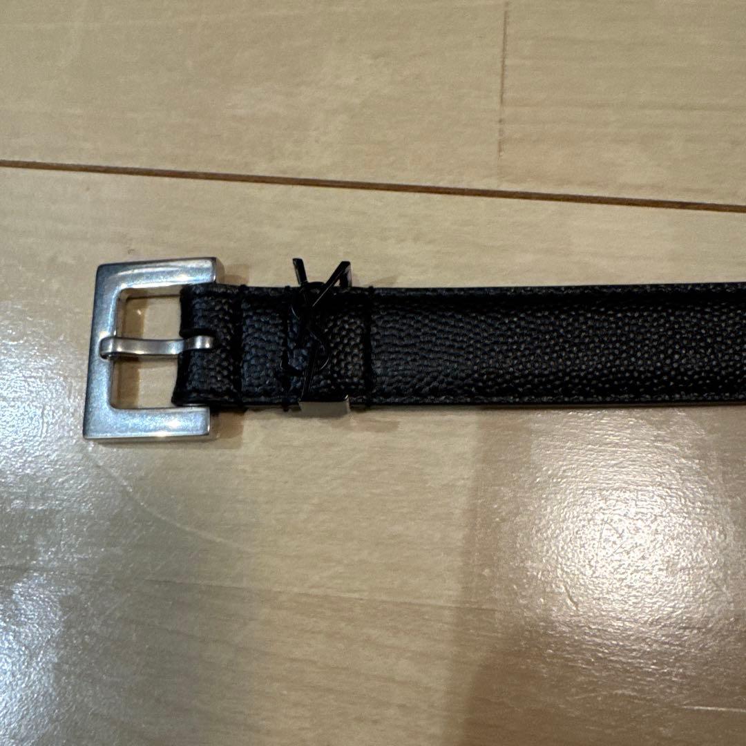SAINT LAURENT サンローラン　黒 レザー ベルト85センチ