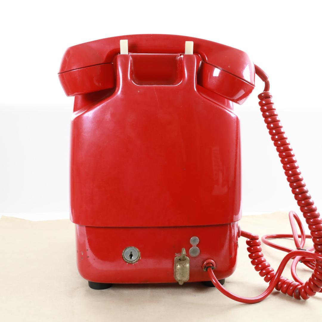 ダイヤル動作良好　昭和レトロ 赤電話 671-A2型　1973年製造