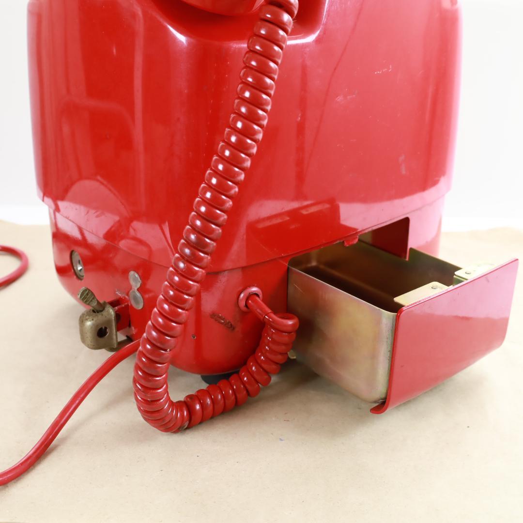 ダイヤル動作良好　昭和レトロ 赤電話 671-A2型　1973年製造