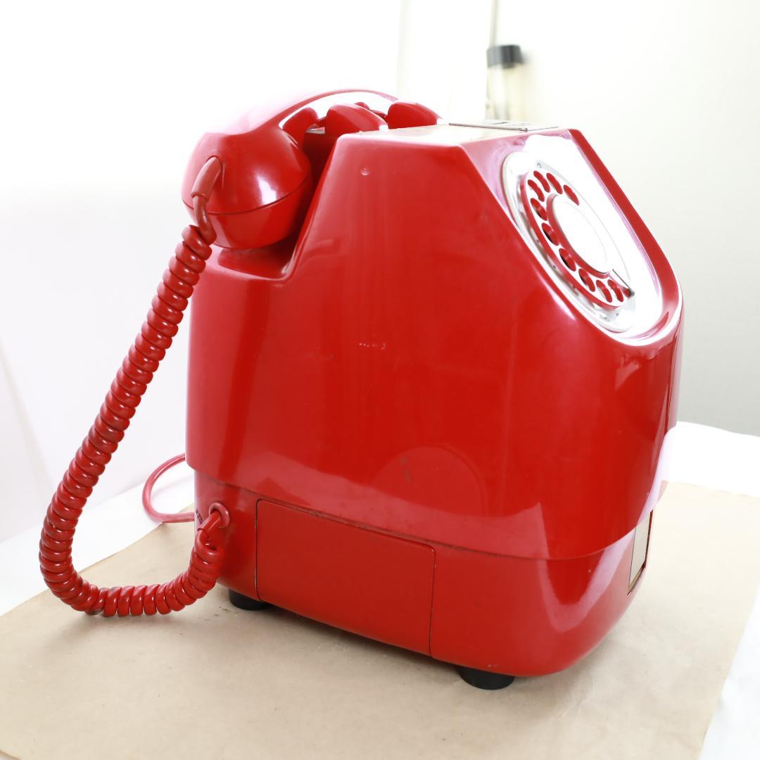 ダイヤル動作良好　昭和レトロ 赤電話 671-A2型　1973年製造