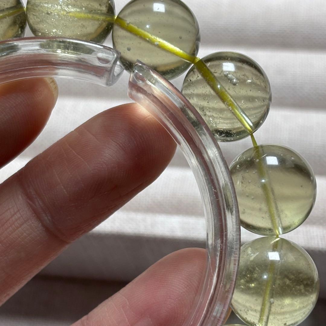 高級品高透明度リビアングラスブレスレットパワーストーン隕石天然石