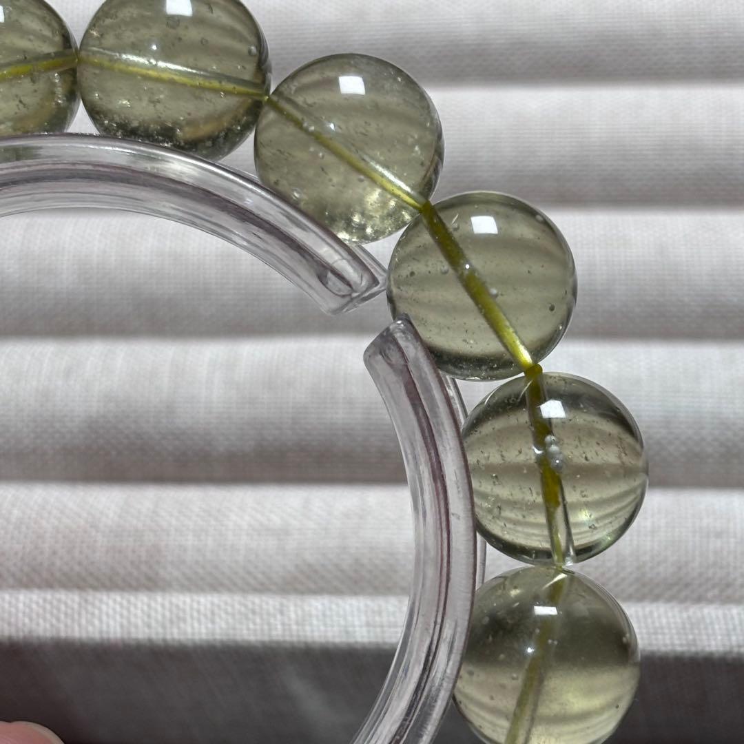 高級品高透明度リビアングラスブレスレットパワーストーン隕石天然石